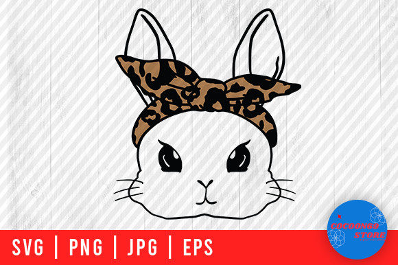 Easter Bunny with Bandana, Bunny Mom Svg for Crafts